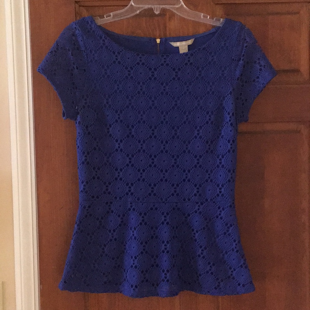 Electric blue Banana Republic peplum top